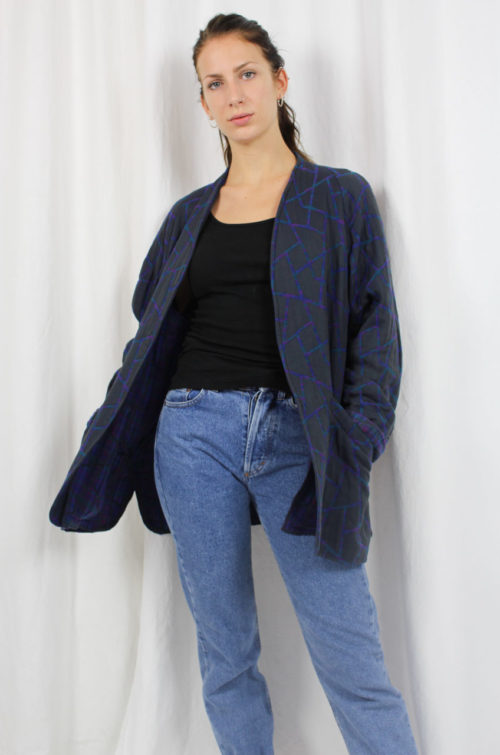 Vintage Jacke blau Muster
