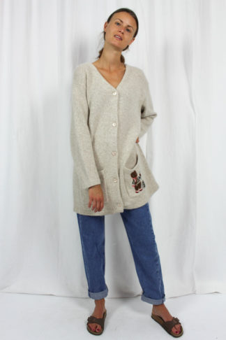 Vintage Strickjacke beige