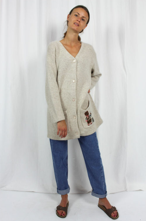 Vintage Strickjacke beige