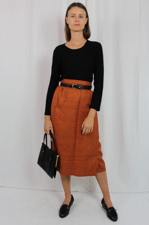 Bleistiftrock midi orange