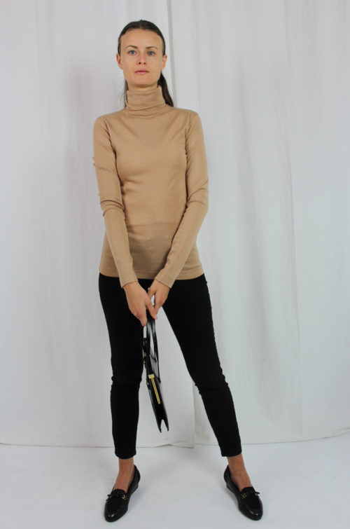 Vintage Rollkragenpullover beige