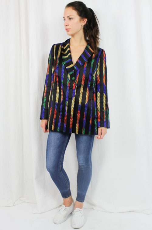 Vintage Blazer schwarz gestreift