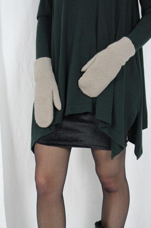 Damen Fäustlinge Beige