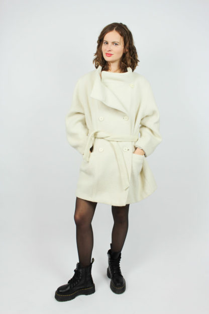Vintage Damen Mantel Weiß