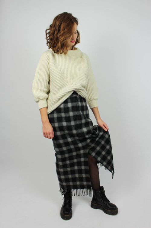 Vintage Karierter Winterrock