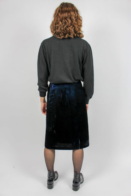 Samtrock blau schwarz