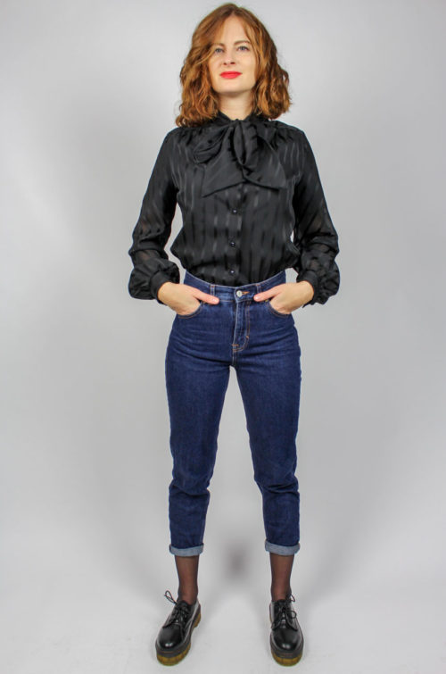 Vintage Bluse schwarz
