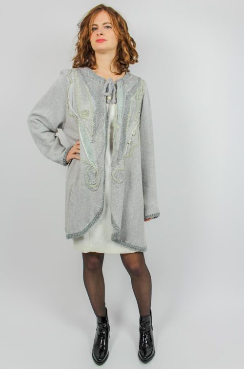 Vintage Strickjacke grau