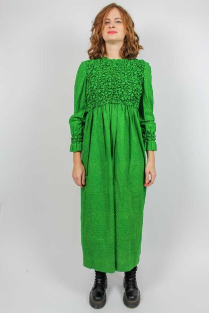 grünes Kleid lang Marimekko 70er