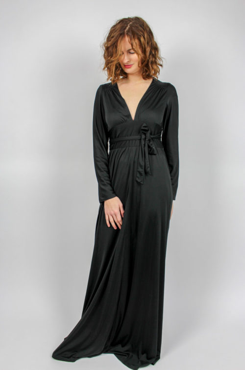 Vintage Abenkleid schwarz lang