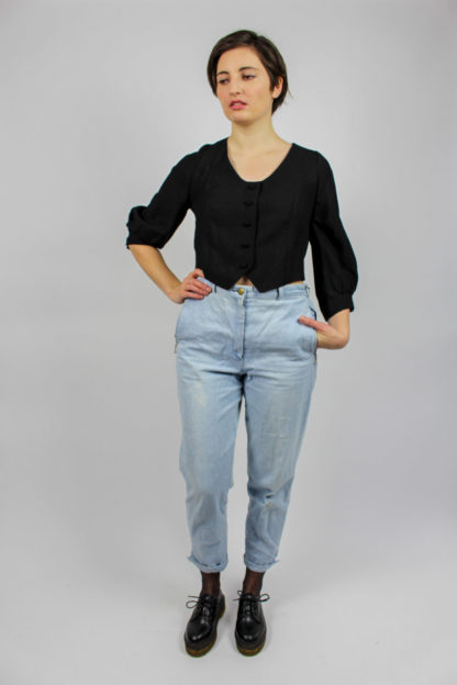 Vintage Bluse schwarz