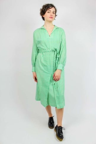 Vintage Kleid grün weiß