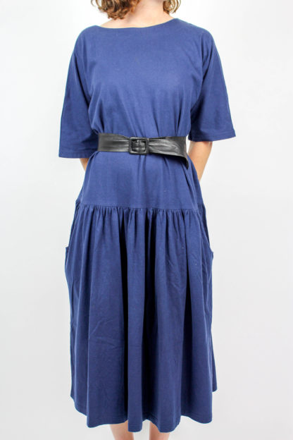 Kleid blau kurzarm