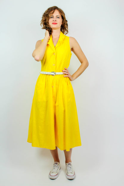 Kleid gelb kurzarm