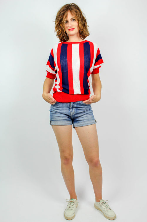 Vintage Shirt blau rot weiß