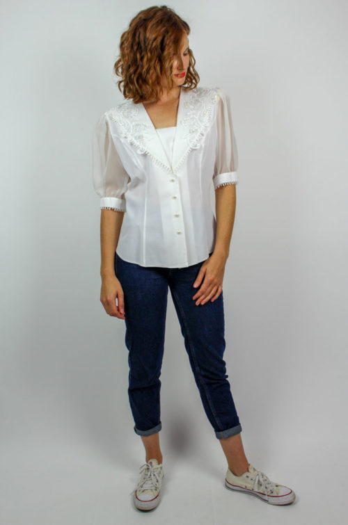 Vintage Bluse weiß