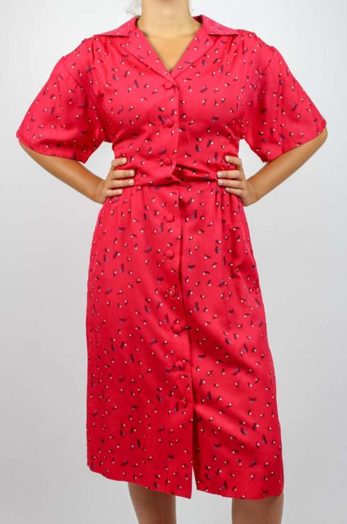 Vintage Midikleid rot