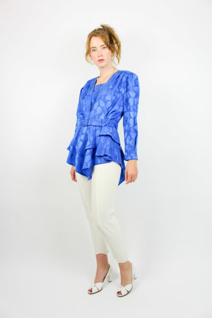 Bluse Blau Floral