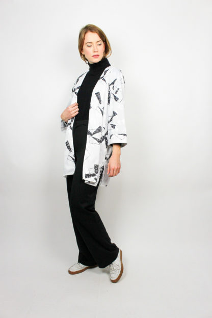 Kimono Schwarz Weiß