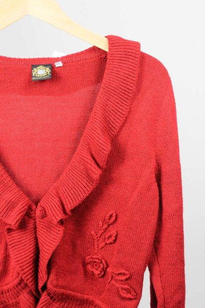 Rote Strickjacke