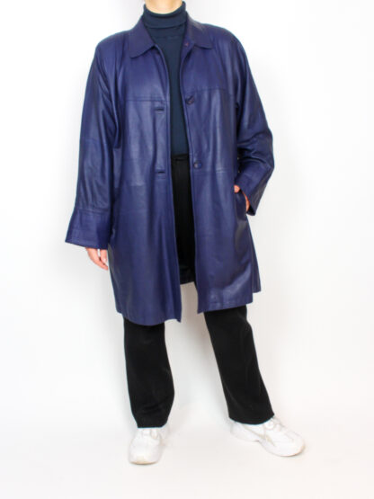 Lederjacke Blau