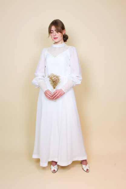Brautkleid Langarm Weiß