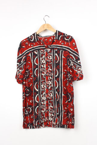 Vintage Kurzarmbluse Damen